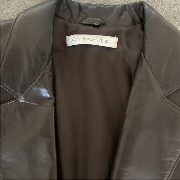 Vintage Brown Long Leather Coat Open Trench  Size Med/large 80s No Size Tag - Picture 8 of 12